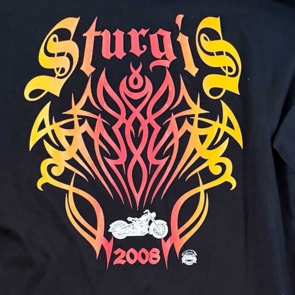 Sturgis 2008 Motorcycle Rally Black Gildan Crew Neck Shirt NWT - Picture 6 of 10